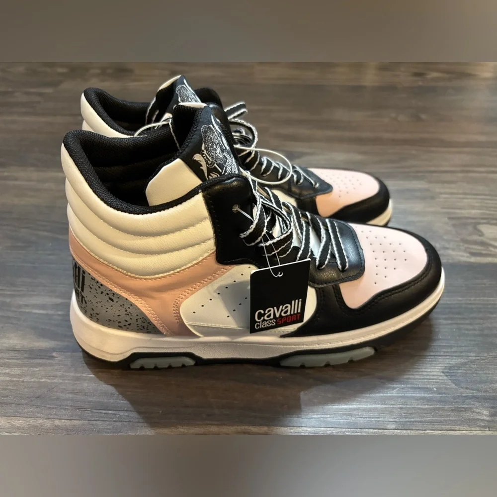 NEW Cavalli Class Sport Women’s Size 7‎ Rose Hi-Top Sneakers